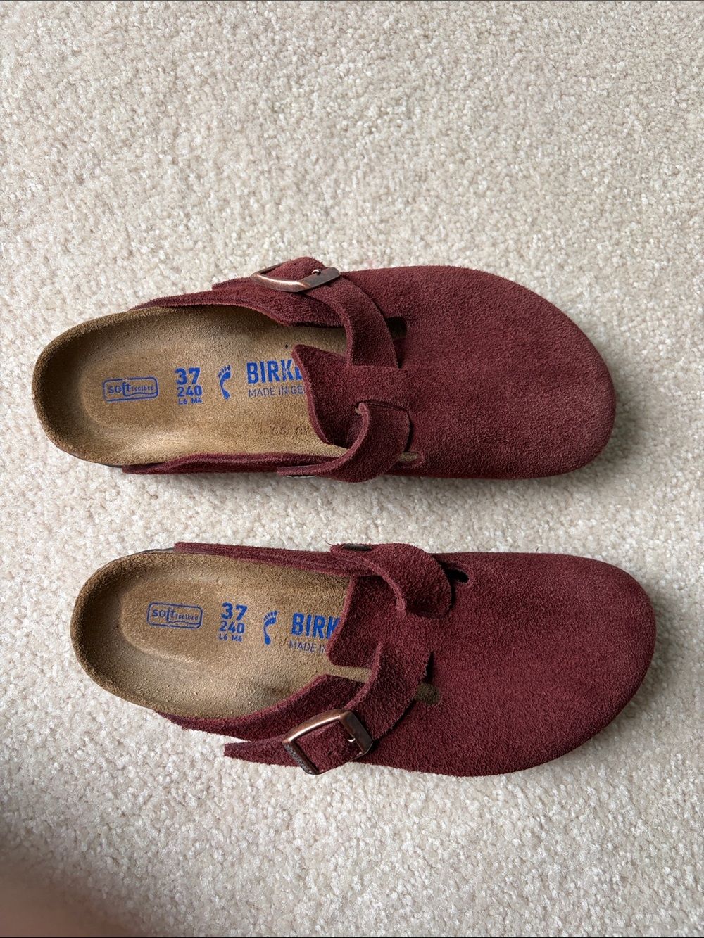 Birkenstock Boston Suede Slip-On Clogs size 37 like new - Picture 5 of 9